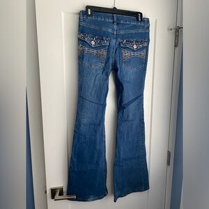 BDG | Embellished Flare Blue Jeans | Women’s Tall, Size 27| denim